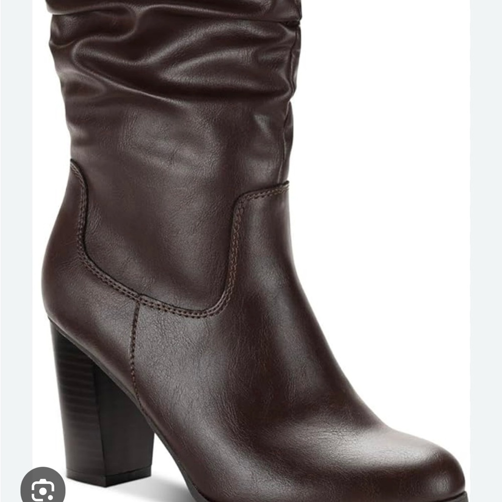 Style & Co Brown Heeled Boots with Chunky Heel